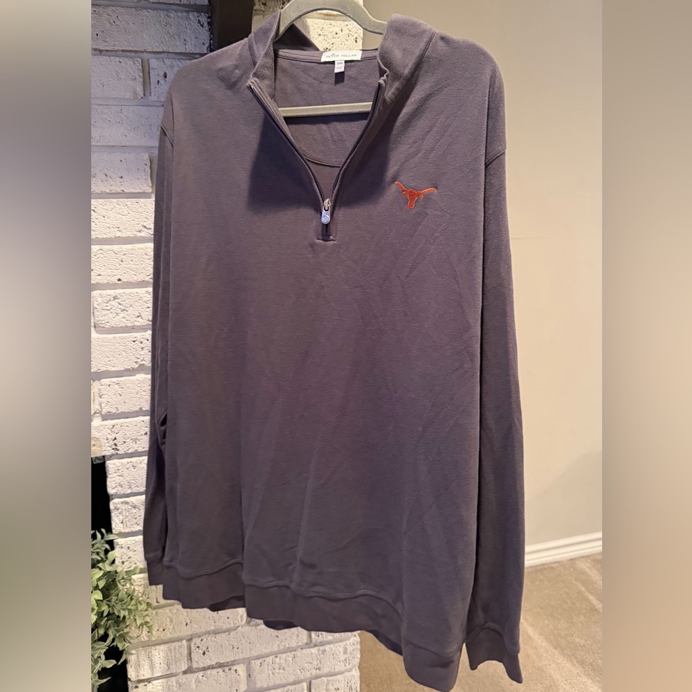 Peter Millar Gray Pullover Sweater University of Texas Embroidery